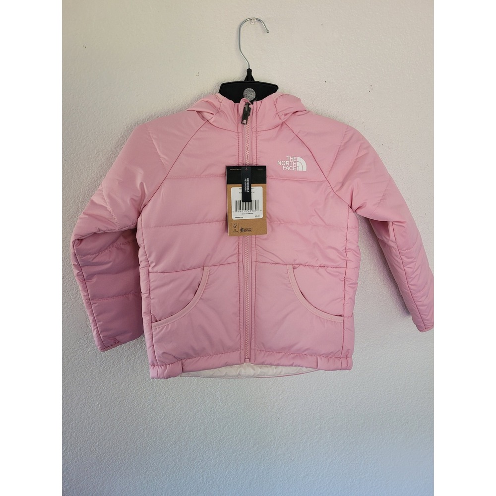 The North Face Kids Reversible Perrito Jacket Cameo Pink 5T NEW Hooded Warm #3